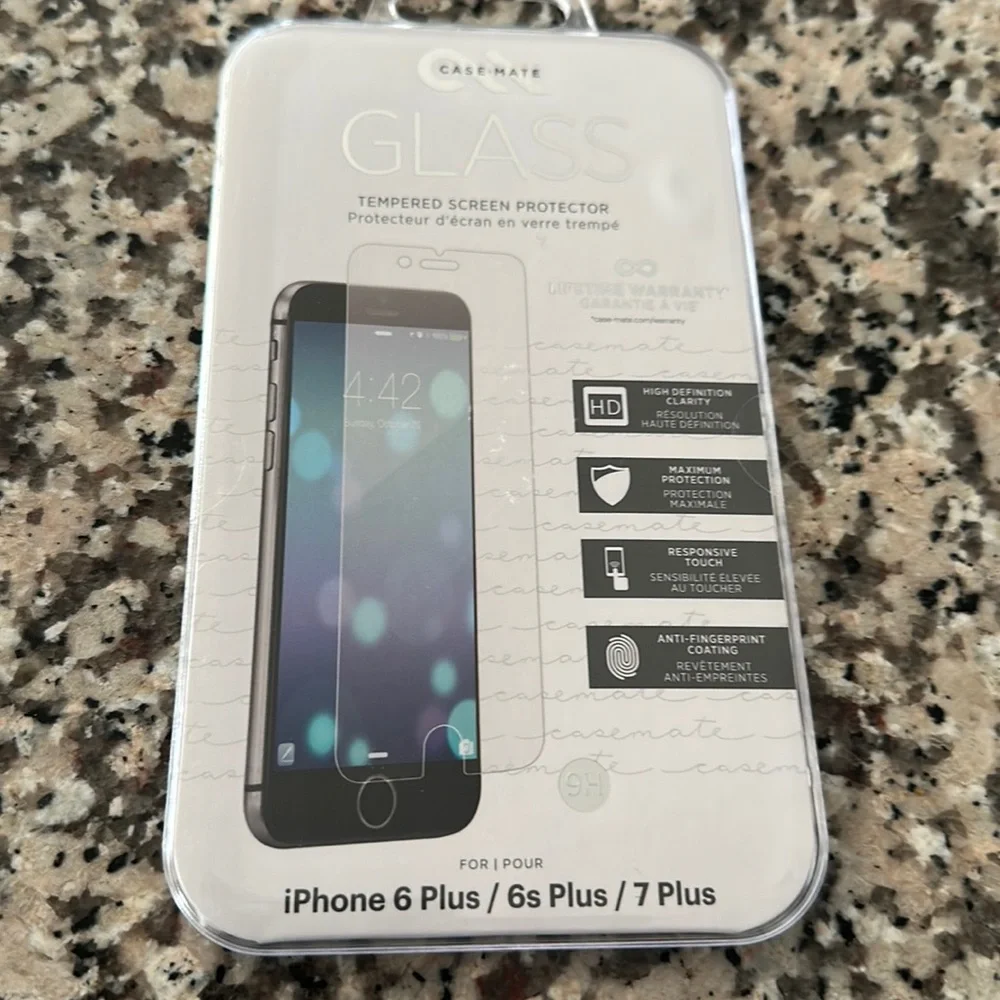 NWT CASE MATE GLASS Screen Protector w/ Soft Cleaning Cloth and Wet Cleaning Pad